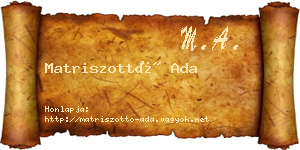 Matriszottó Ada névjegykártya